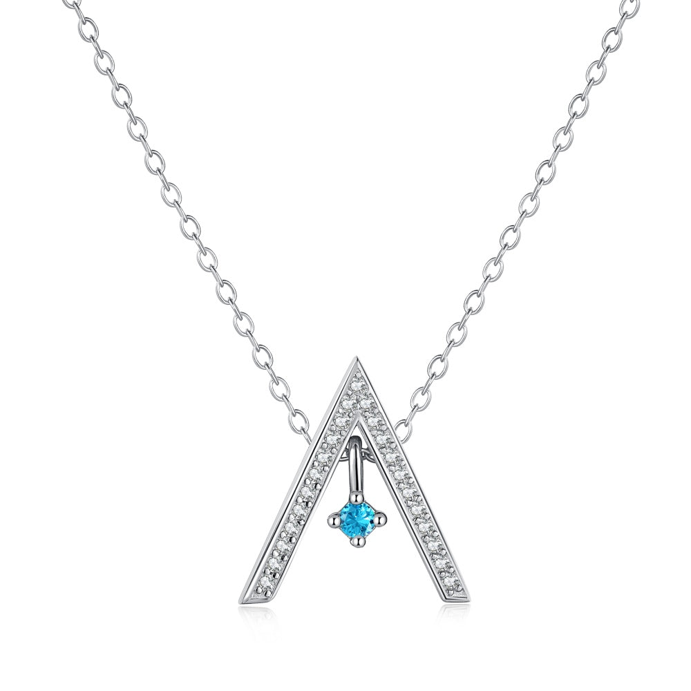 [XXX]Sparkling "A" Shape Necklace