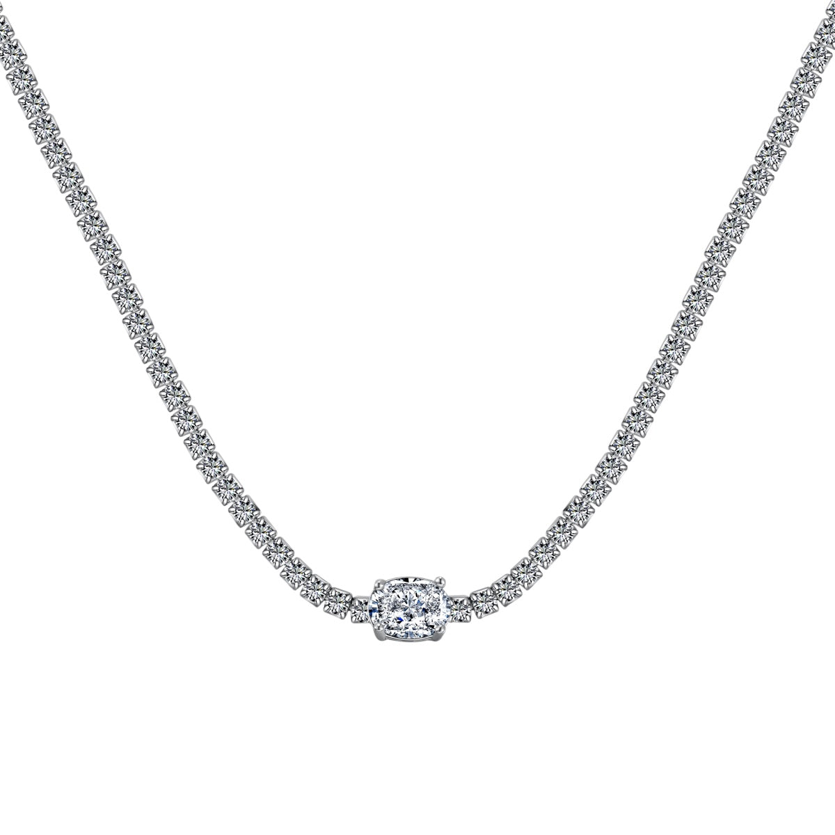 [XXX]1.0 Carat Shining Oval Cut Necklace