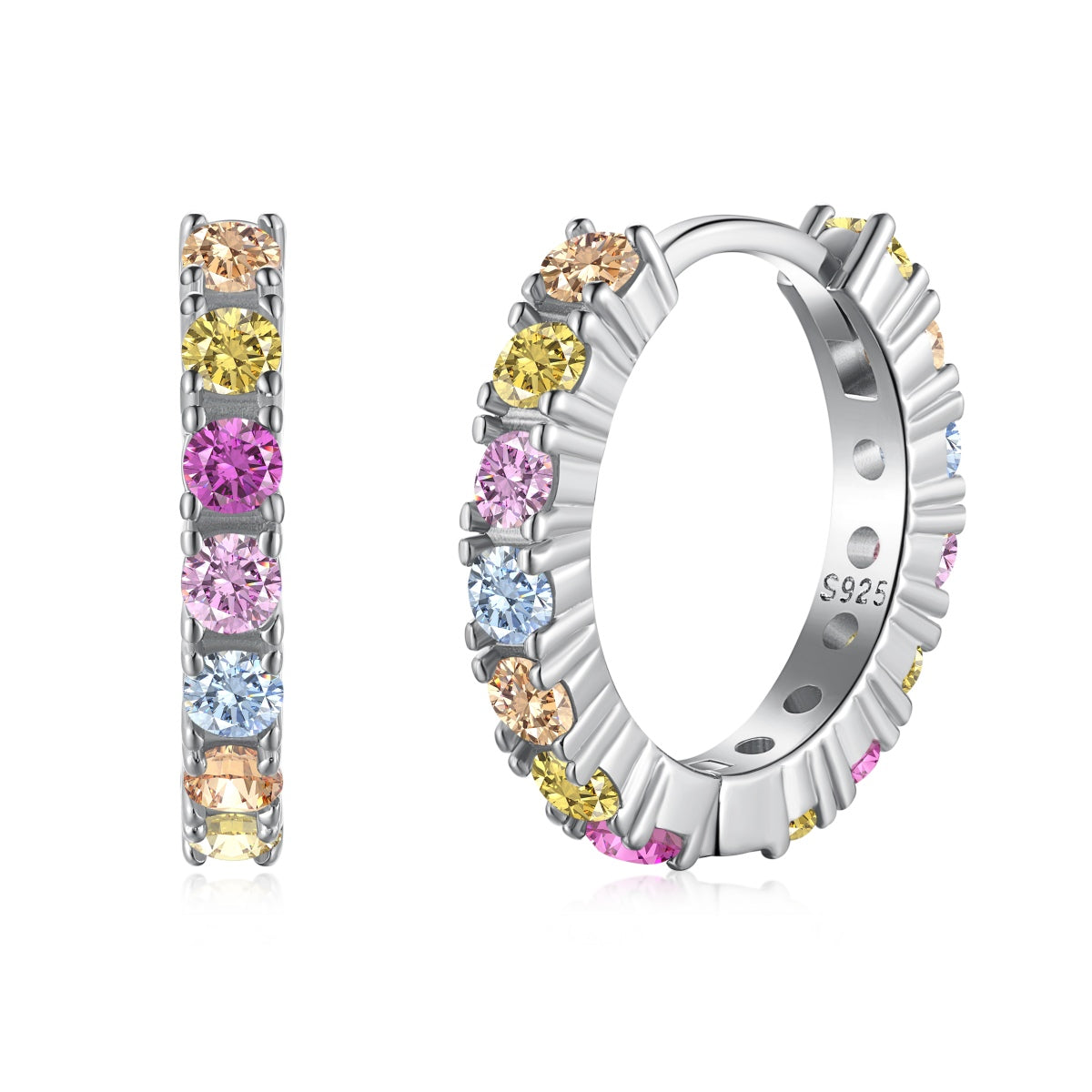 [XXX]Radiant Colorful Round Cut Earrings