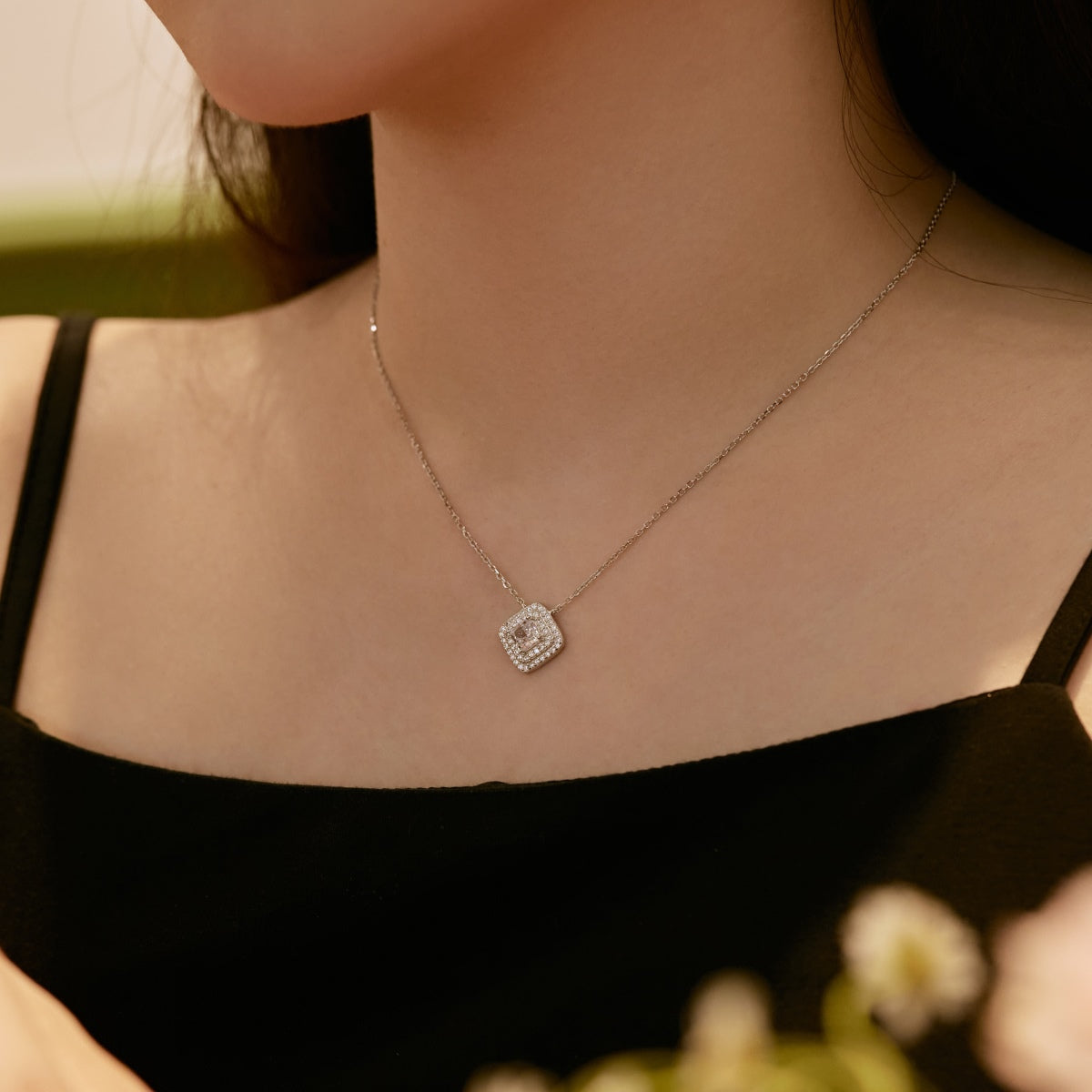 [XXX]Sparkling Asscher Cut Necklace