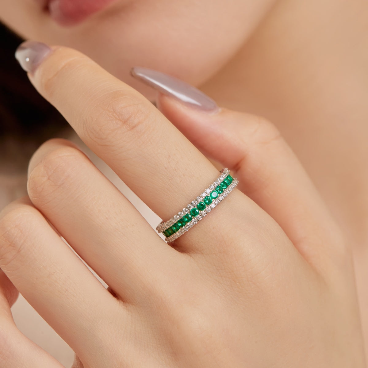 [XXX]Delicate Colorful Round Cut Daily Ring