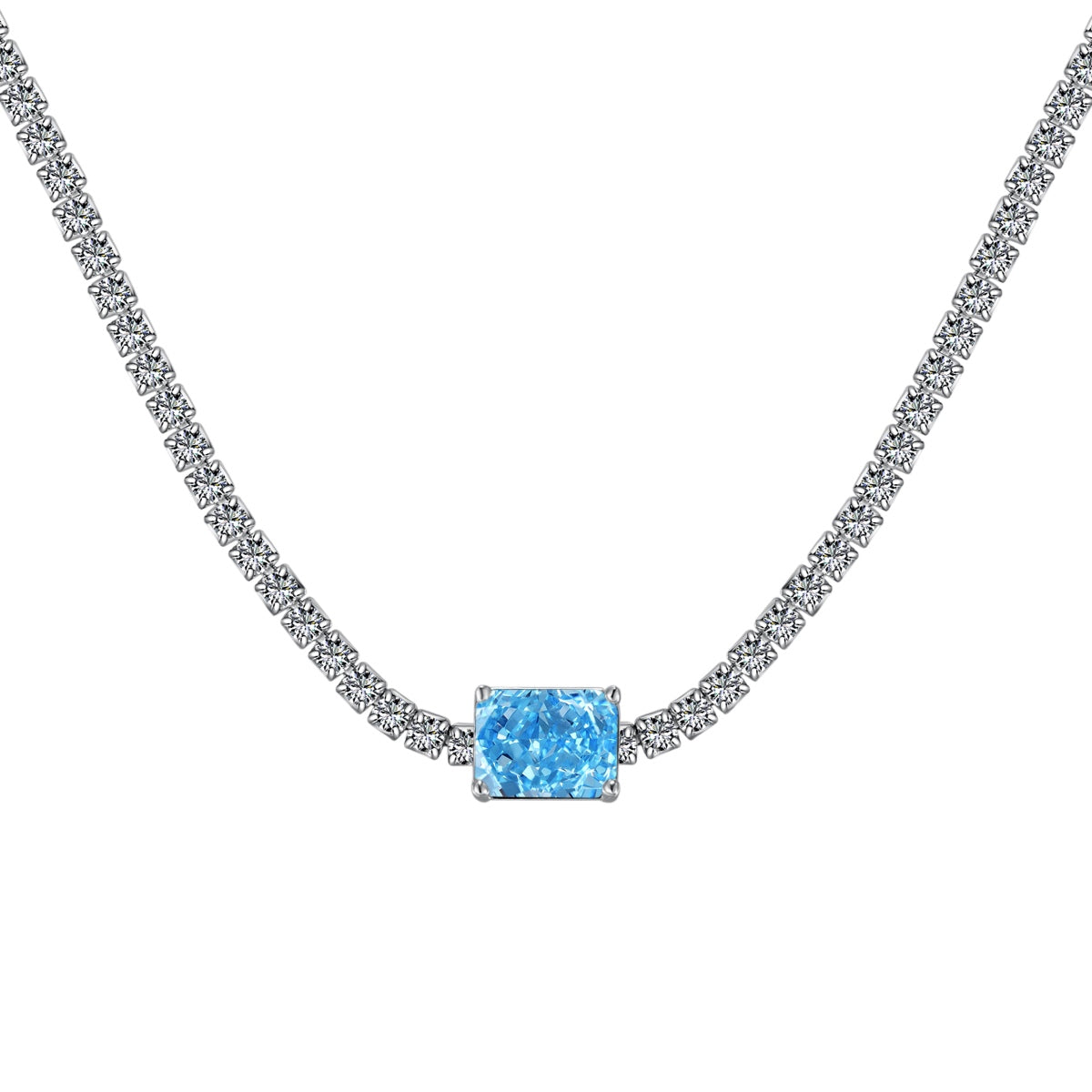 [XXX]2.0 carat Ornate Emerald Cut Necklace