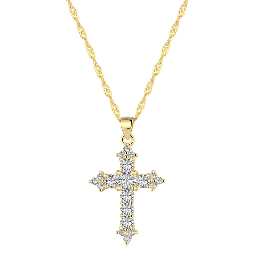 [XXX]Delicate Cross Shape Necklace