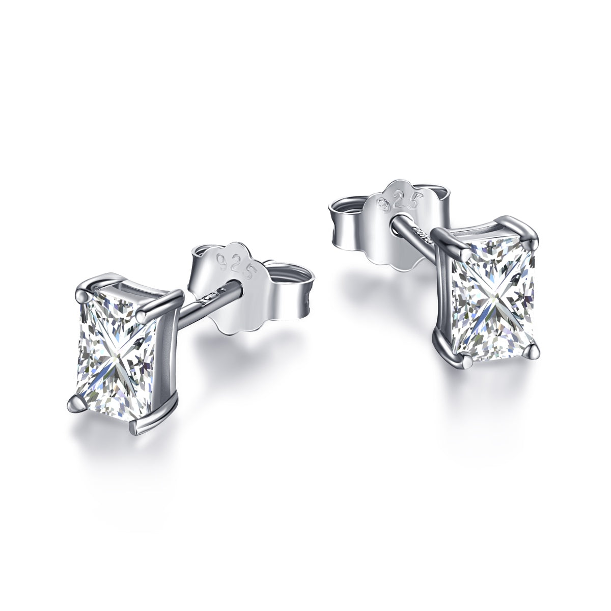 [XXX] Elegantes pendientes con piedra central rectangular brillante