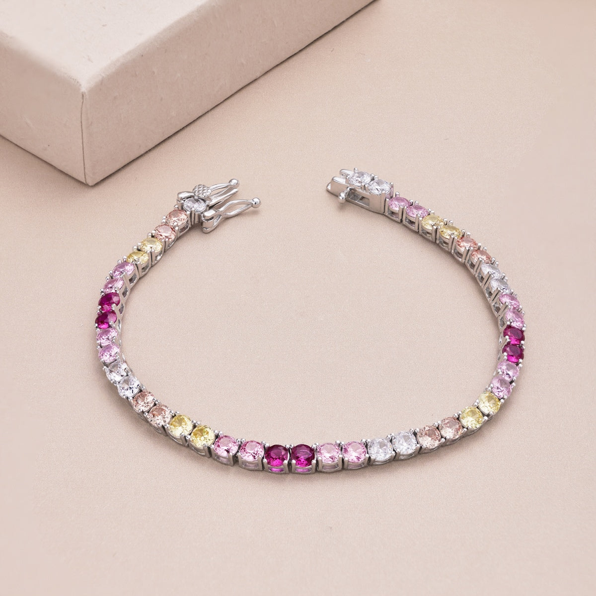 [XXX]Radiant Colorful Round Cut Tennis Bracelet