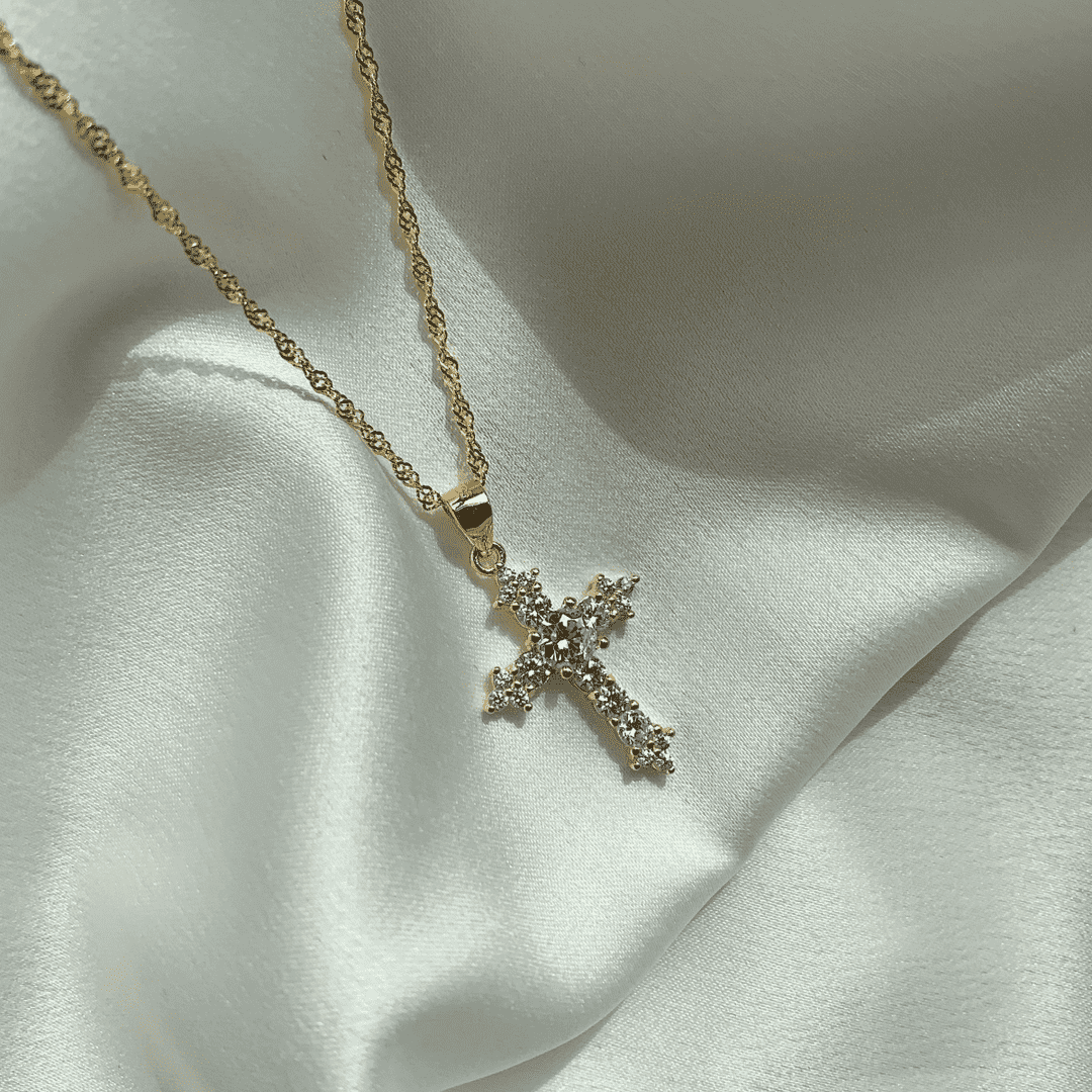 [XXX]Delicate Cross Shape Necklace