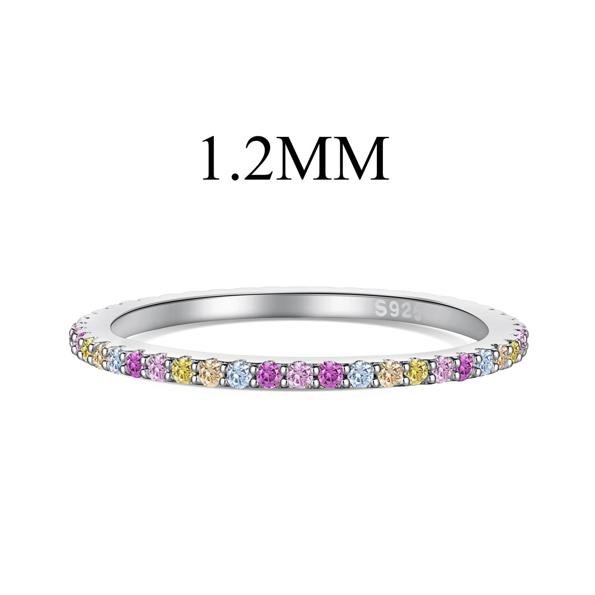 [XXX]Ornate Colorful Round Cut Tennis Ring