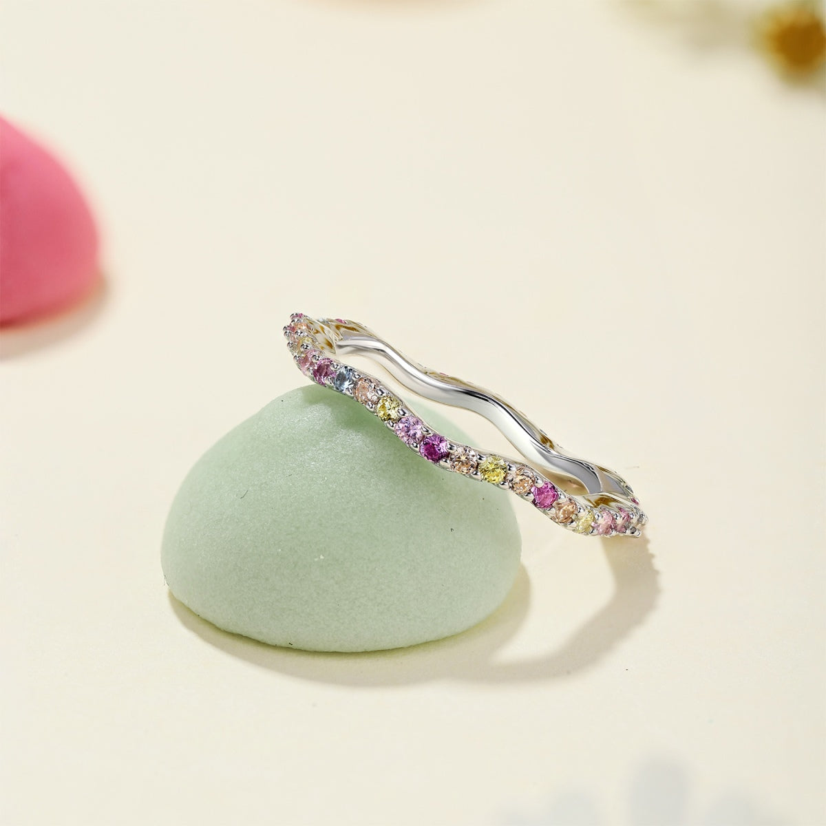 [XXX]Dainty Colorful Round Cut Party Ring