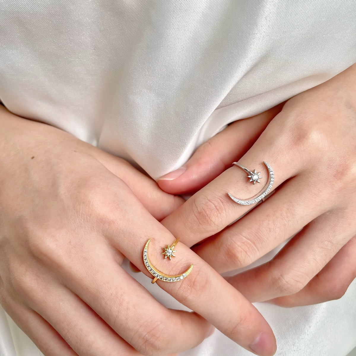 [XXX]Anillo de la eternidad con luna y estrella