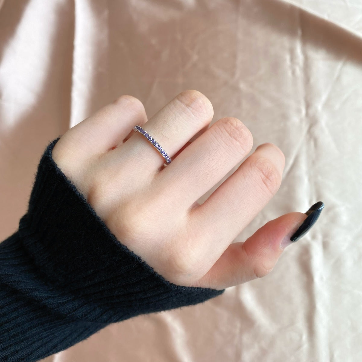 [XXX]Delicate Sparkling Round Cut Daily Ring