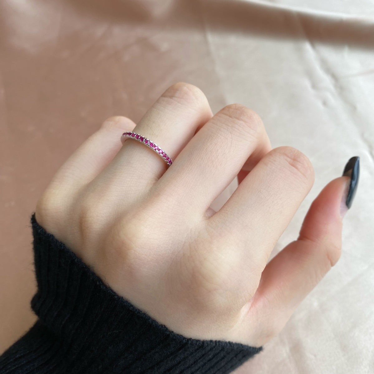 [XXX]Delicate Sparkling Round Cut Daily Ring