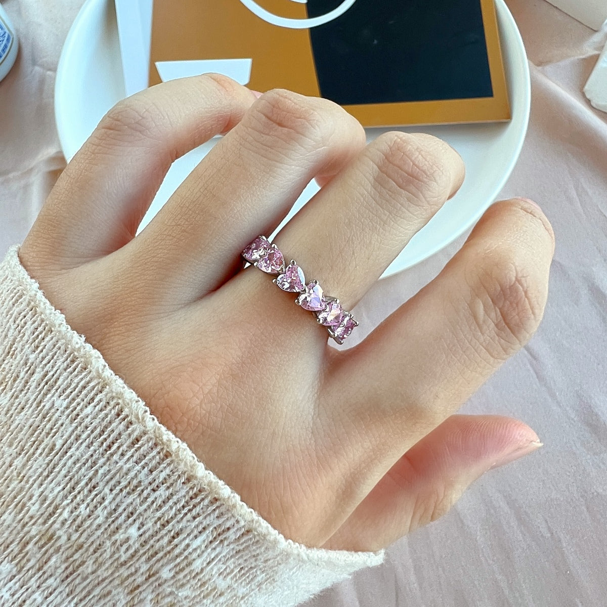 [XXX] Anillo de enamorados con corte de corazón y romance radiante de 0,25 quilates