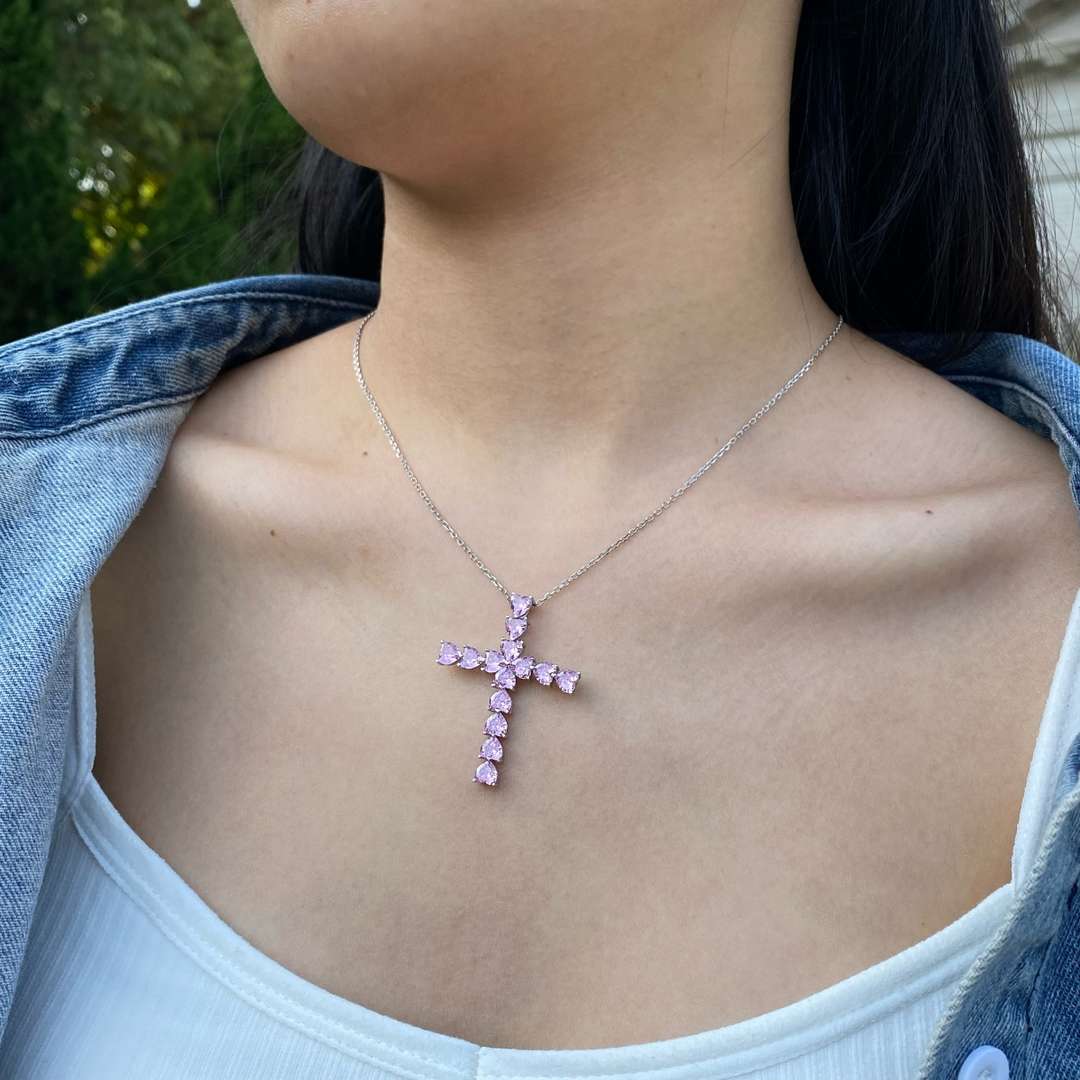 [XXX]Radiant Cross Shape Necklace