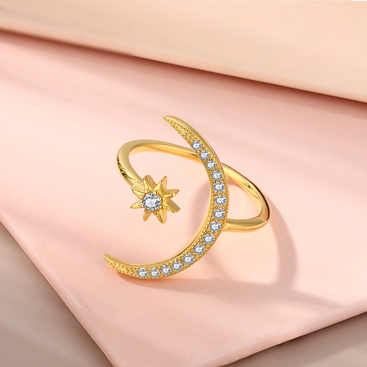 [XXX]Anillo de la eternidad con luna y estrella