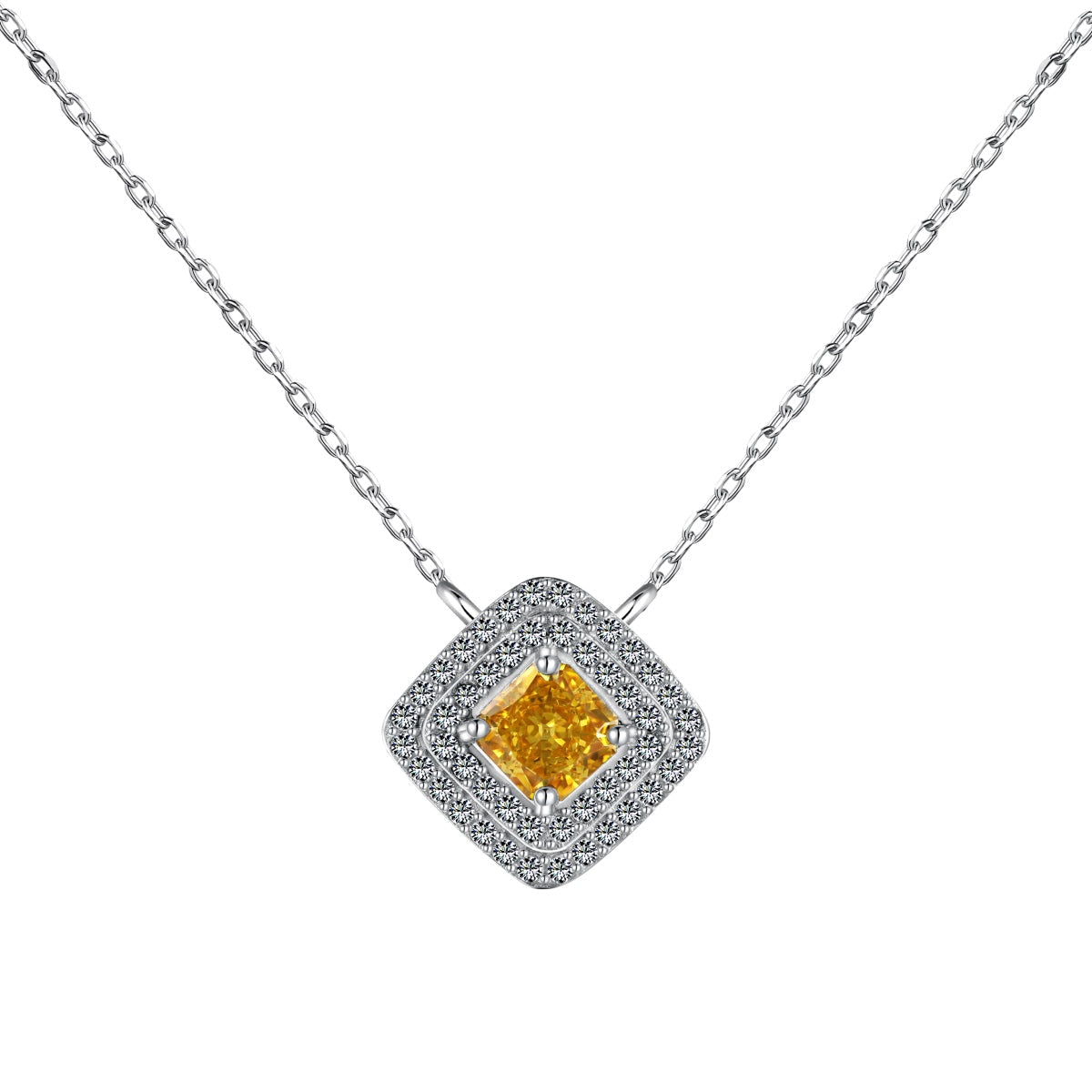 [XXX]Sparkling Asscher Cut Necklace