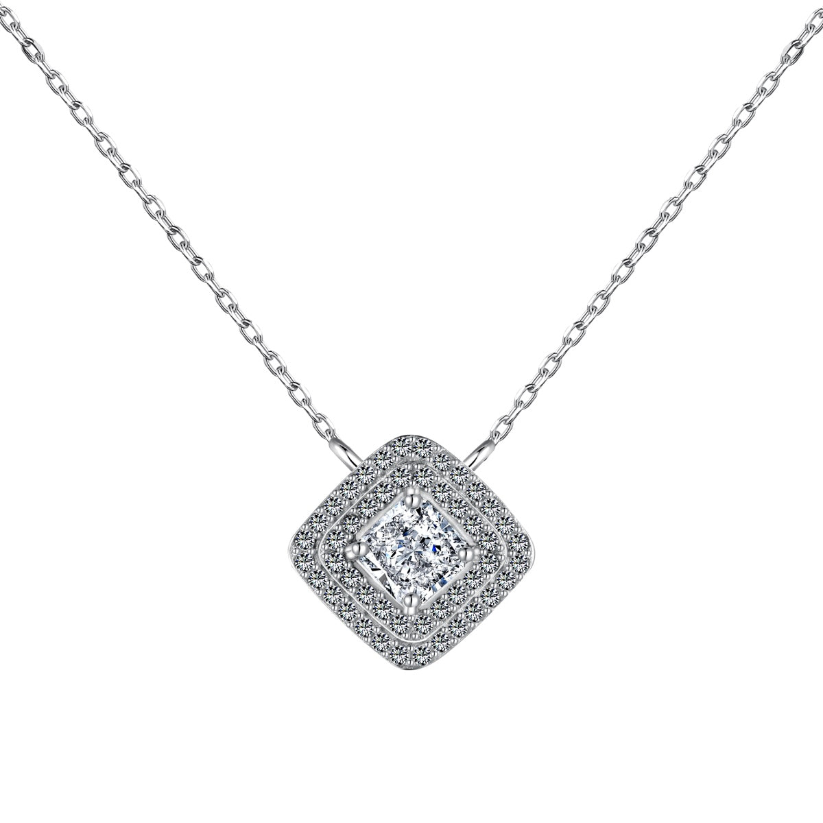 [XXX]Sparkling Asscher Cut Necklace