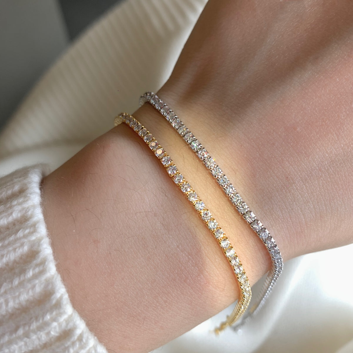 [XXX]Radiant Shinning Princess Cut Tennis Bracelet