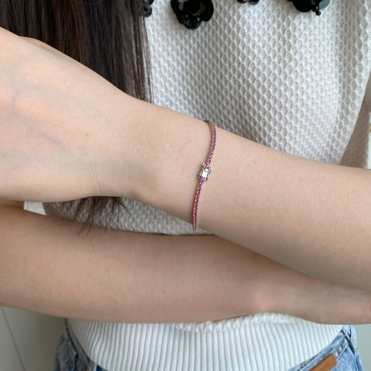 [XXX] Pulsera de uso diario deslumbrante con corte redondo colorido