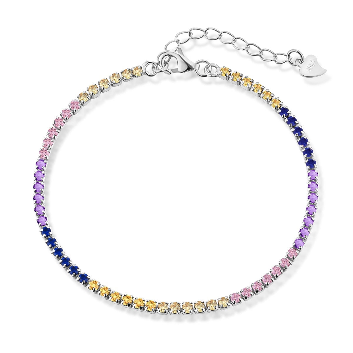 [XXX] Pulsera de tenis con corte princesa y brillo radiante