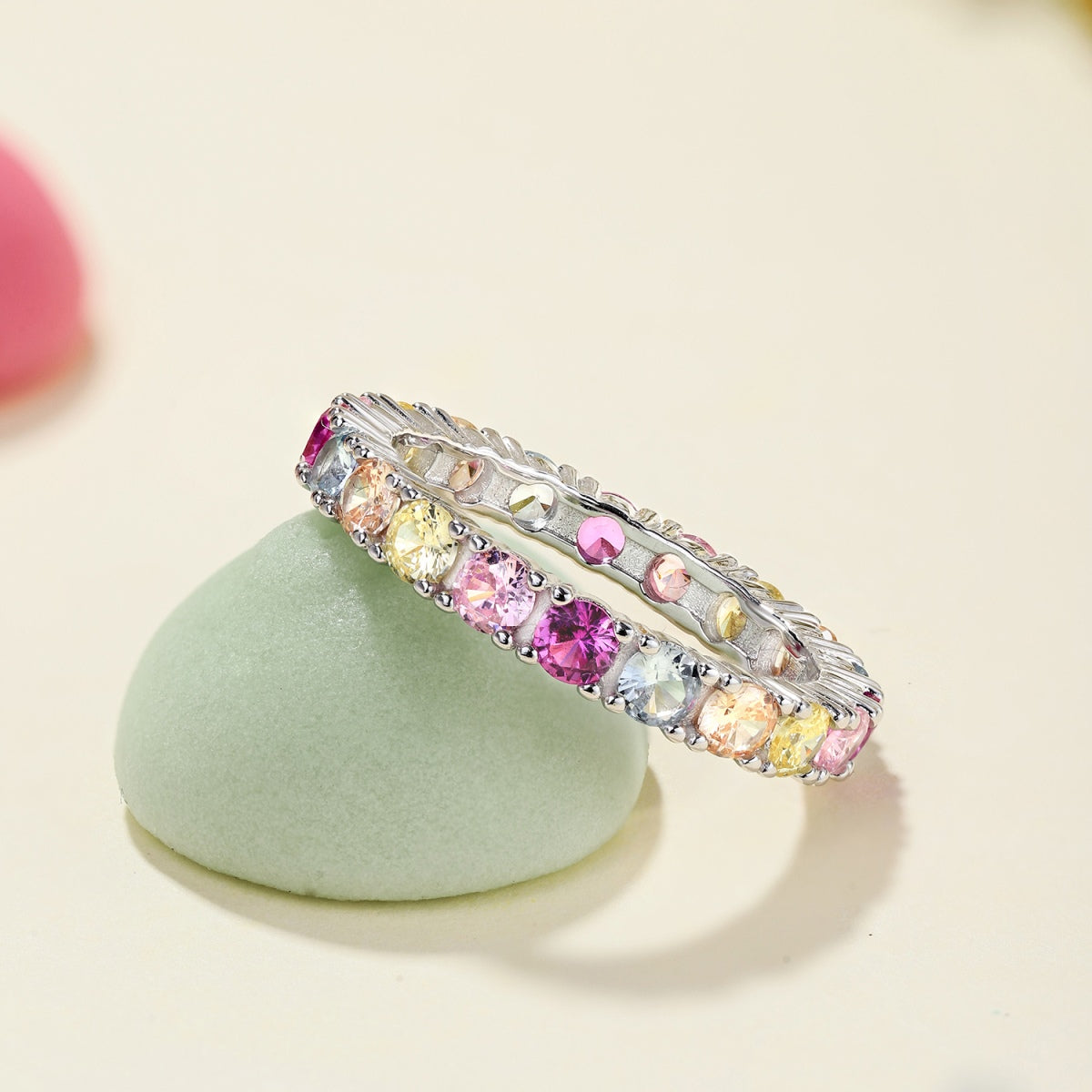 [XXX]Dazzling Lustrous Round Cut Tennis Ring