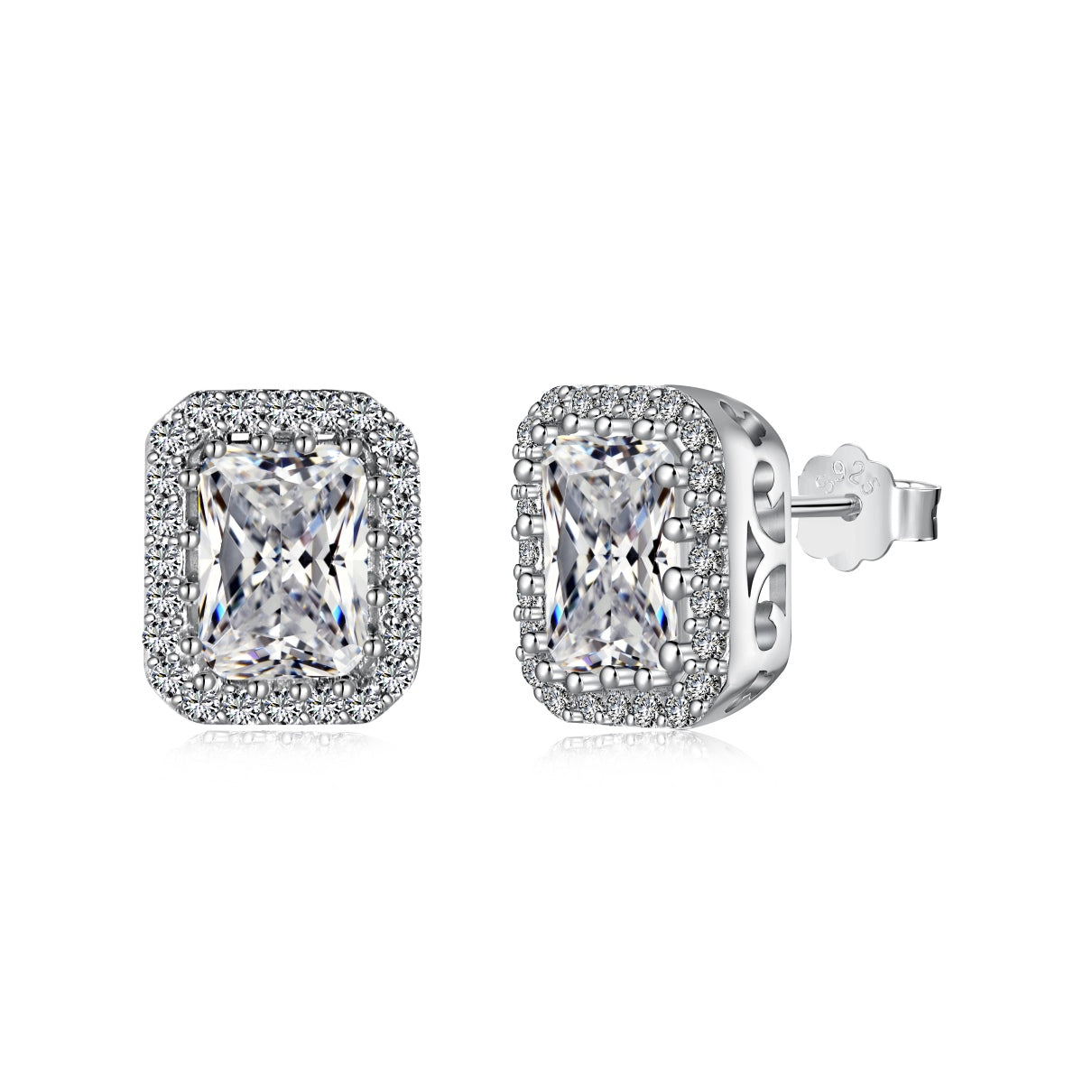 [XXX]1.0 Carat Luxurious Dainty Emerald Cut Daily Earrings