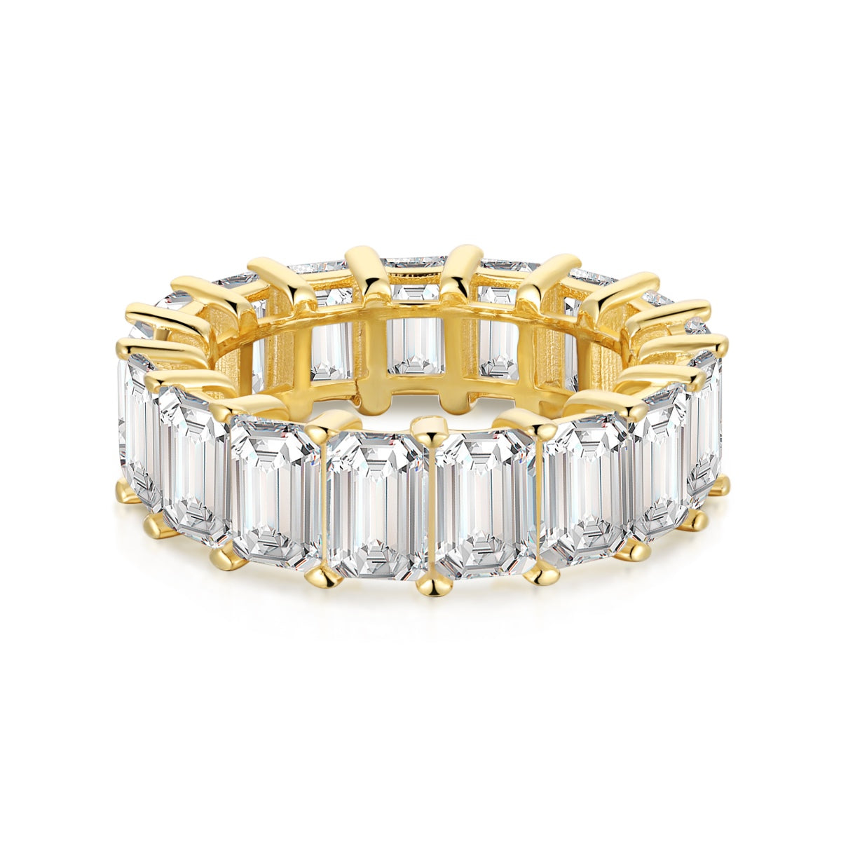 [XXX]0.75 Carat Elegant Emerald Cut Tennis Ring