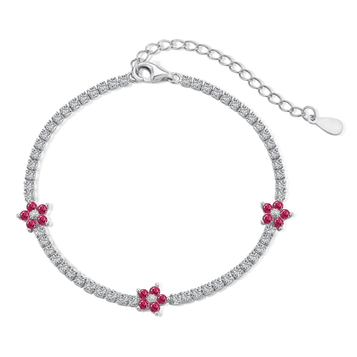 [XXX]Sparkling Flower Shape Tennis Bracelet