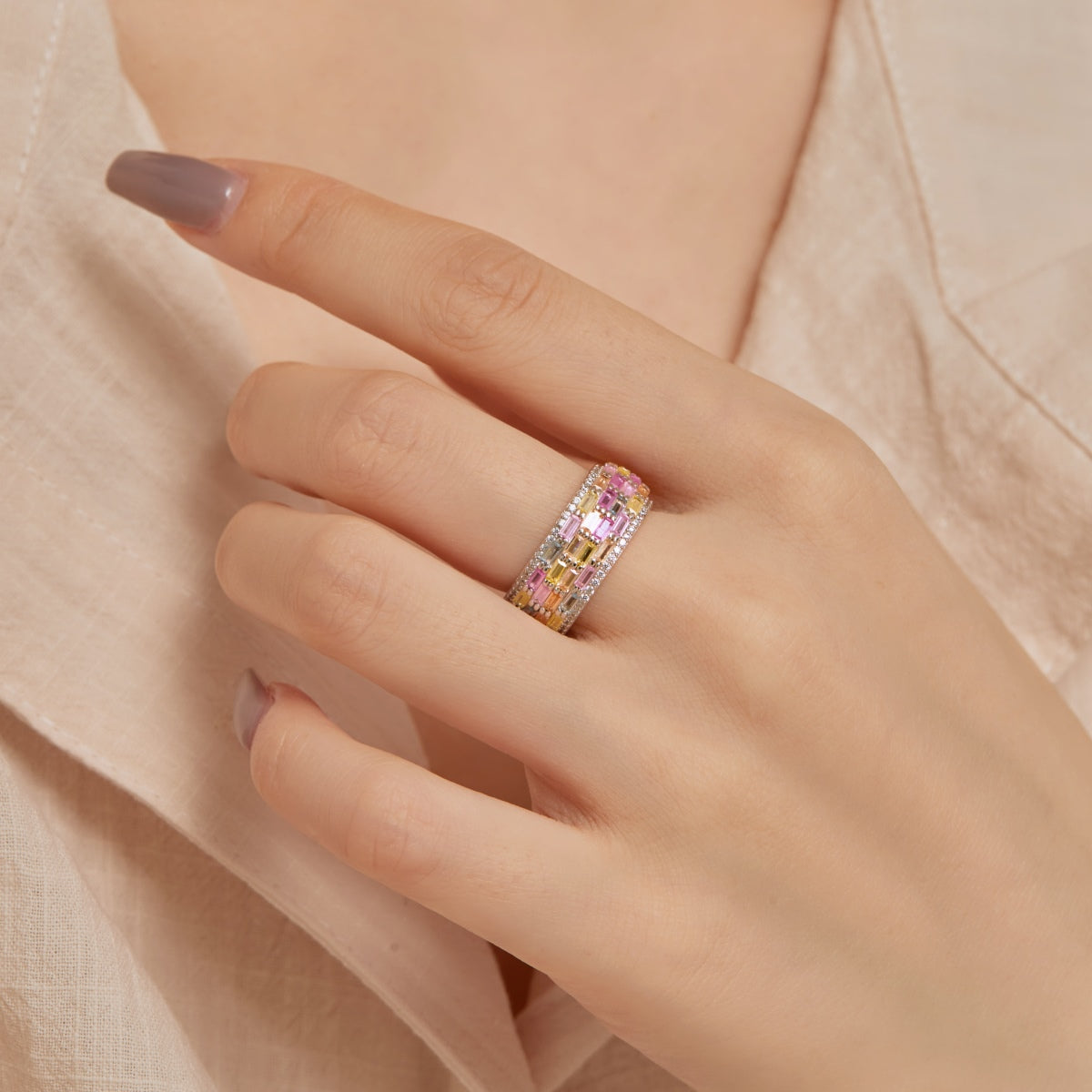 [XXX]Radiant Colorful Radiant Cut Daily Ring