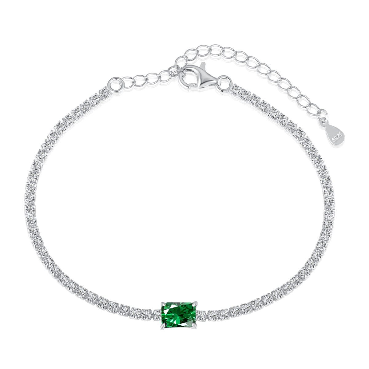 [XXX]Pulsera de banquete con corte esmeralda exclusivo de 1,0 quilates