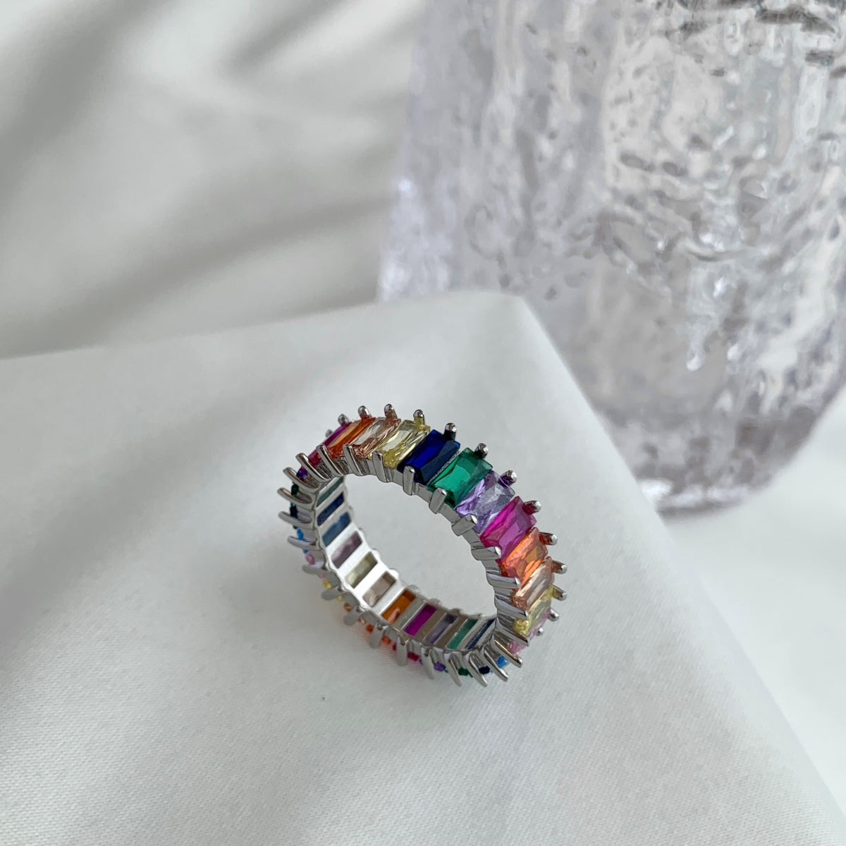 [XXX]Unique Colorful Radiant Cut RIng