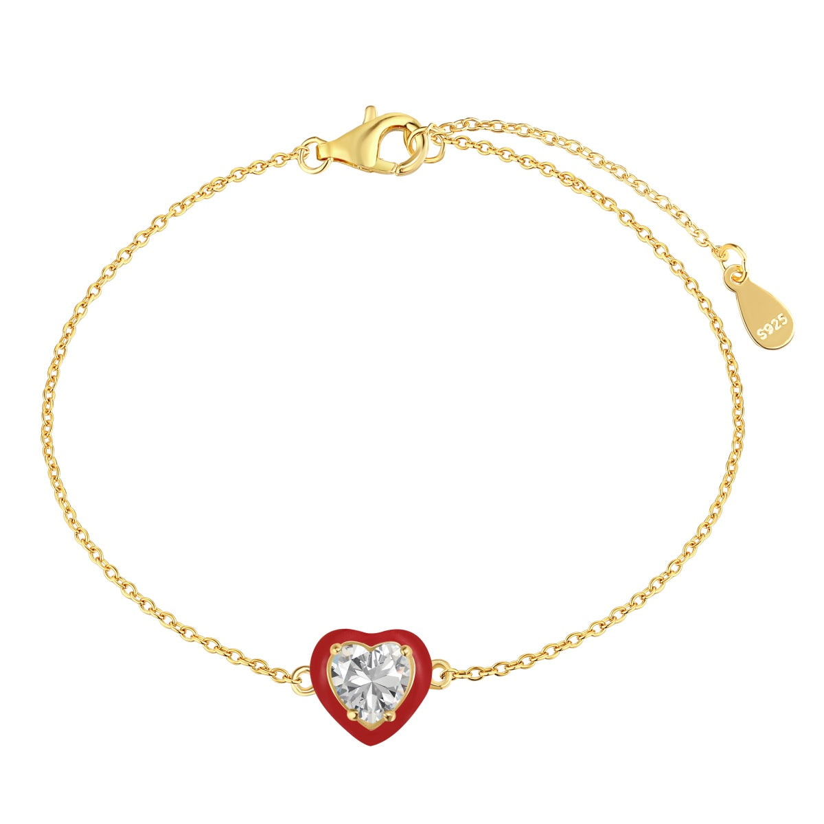 [XXX]Pulsera romántica con forma de corazón brillante para amantes