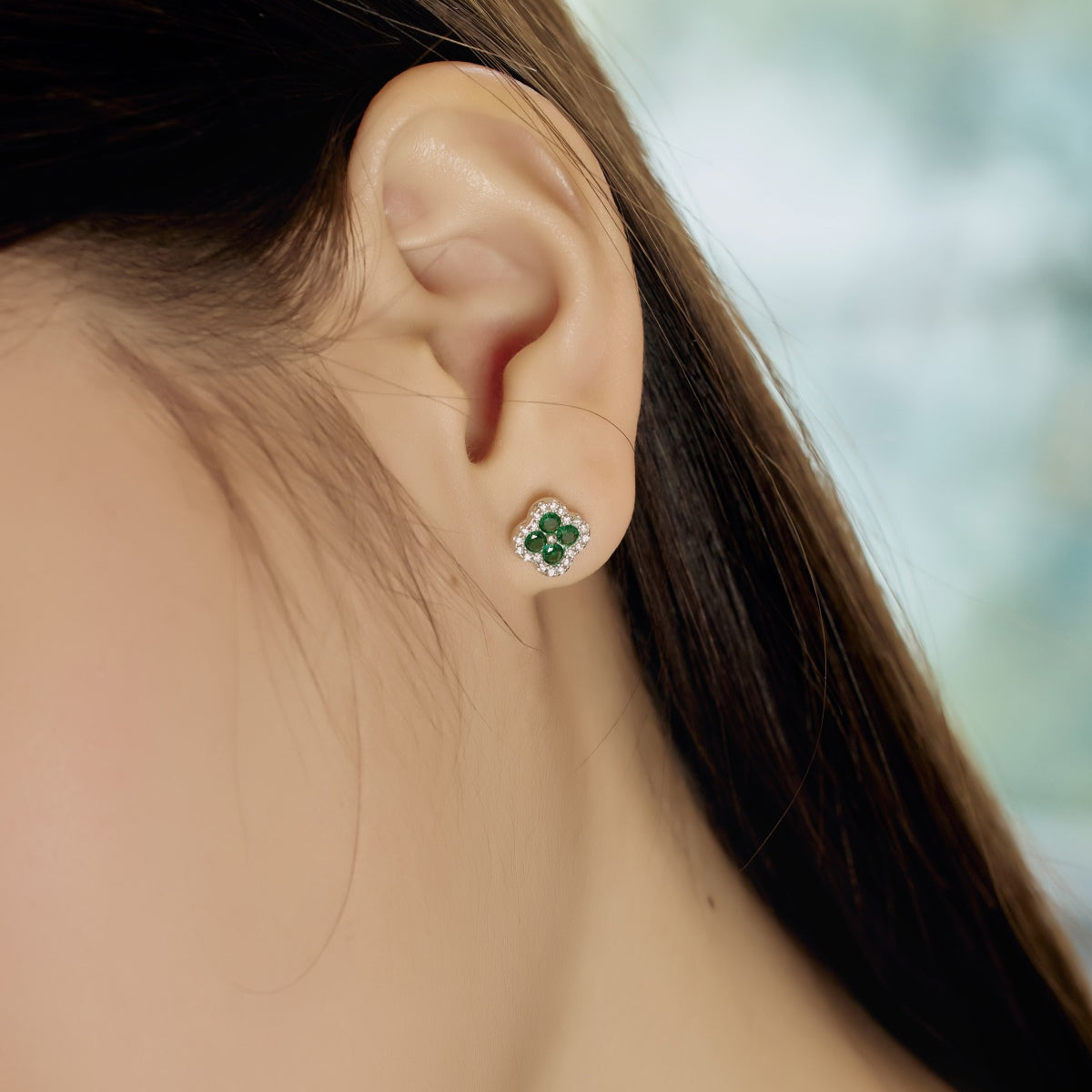 [XXX]Four-Leaf Clover Flower Shaped Earrings