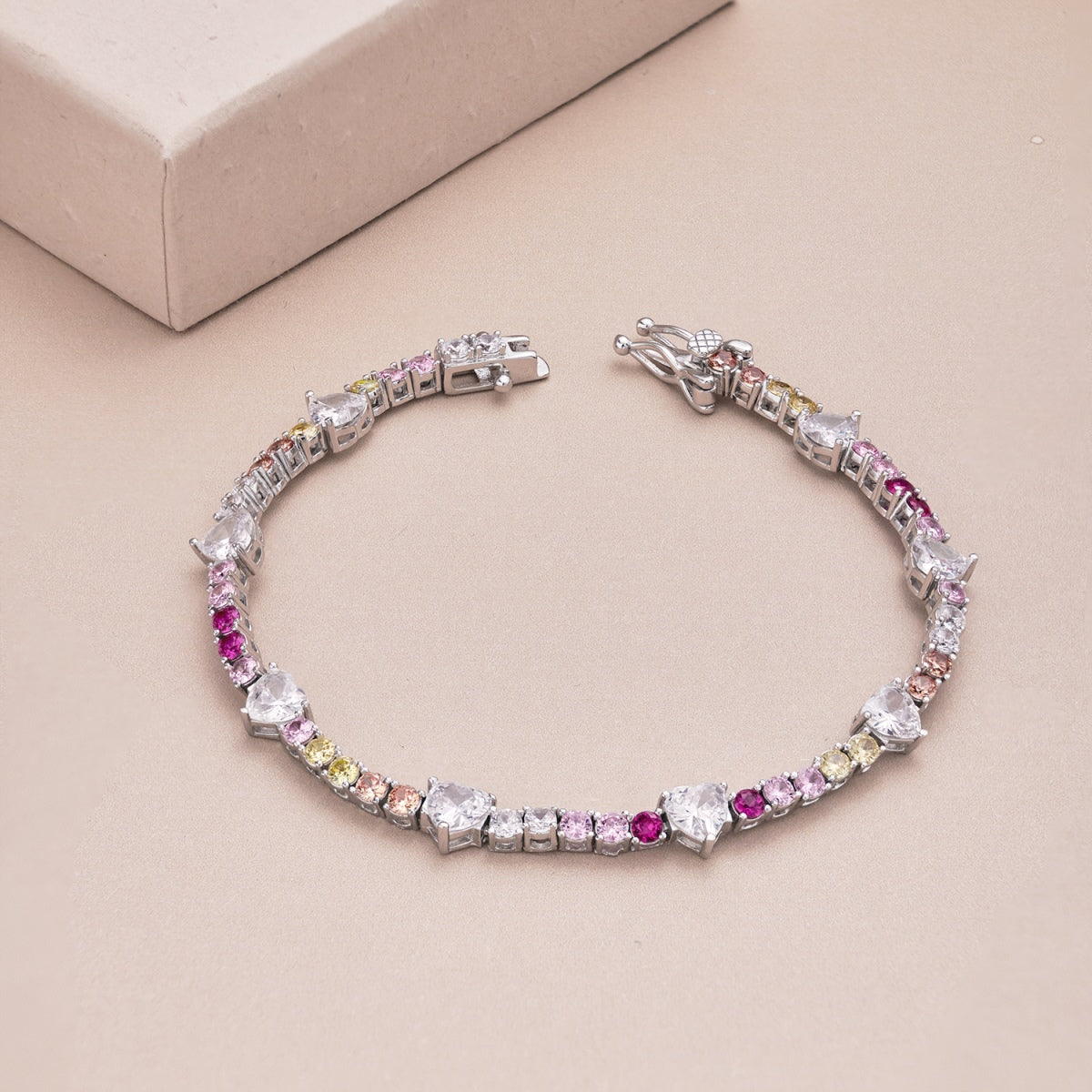 [XXX]Romantic Heart Shape Round Cut Lover Bracelet