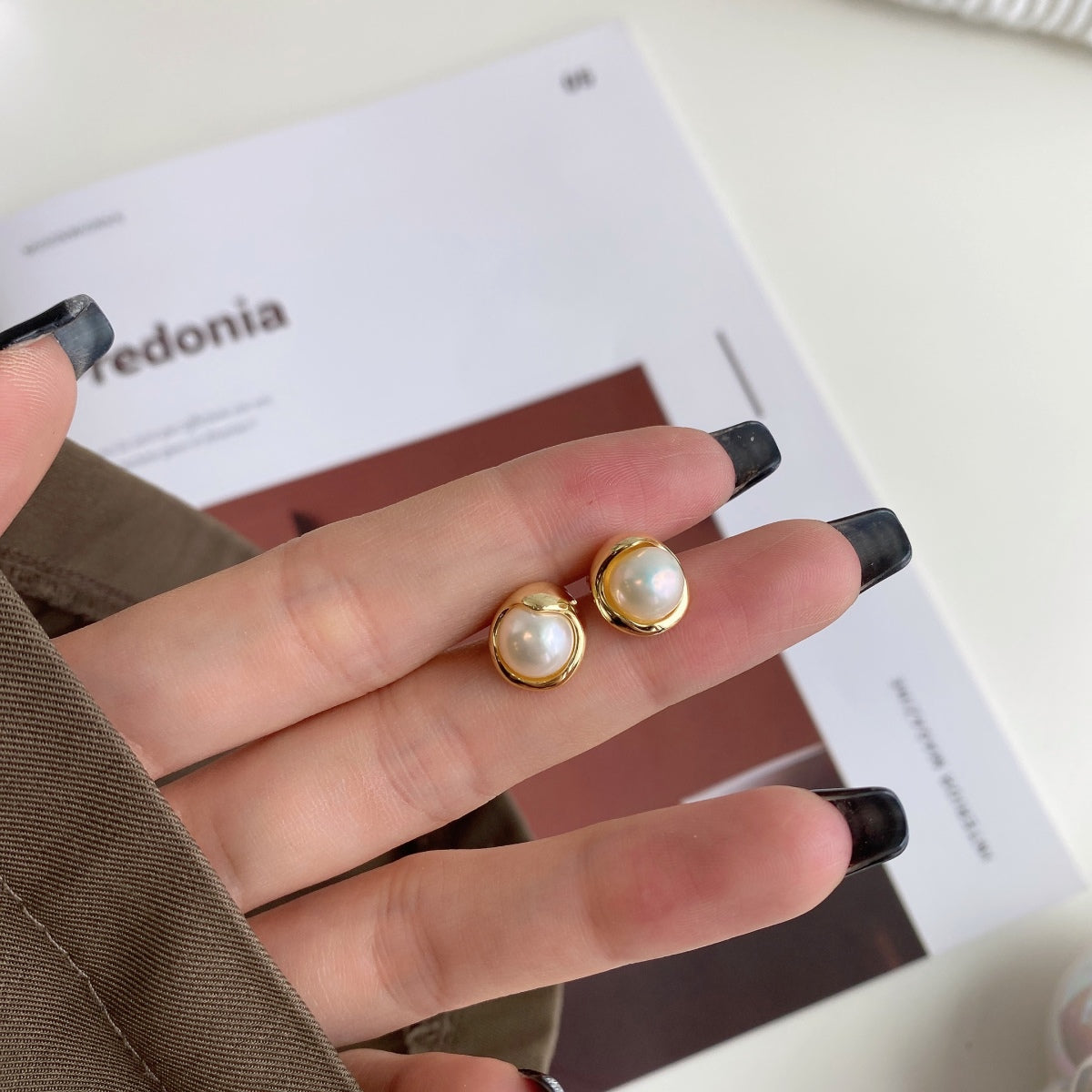 [XXX]Dainty Bread Pearl Earrings