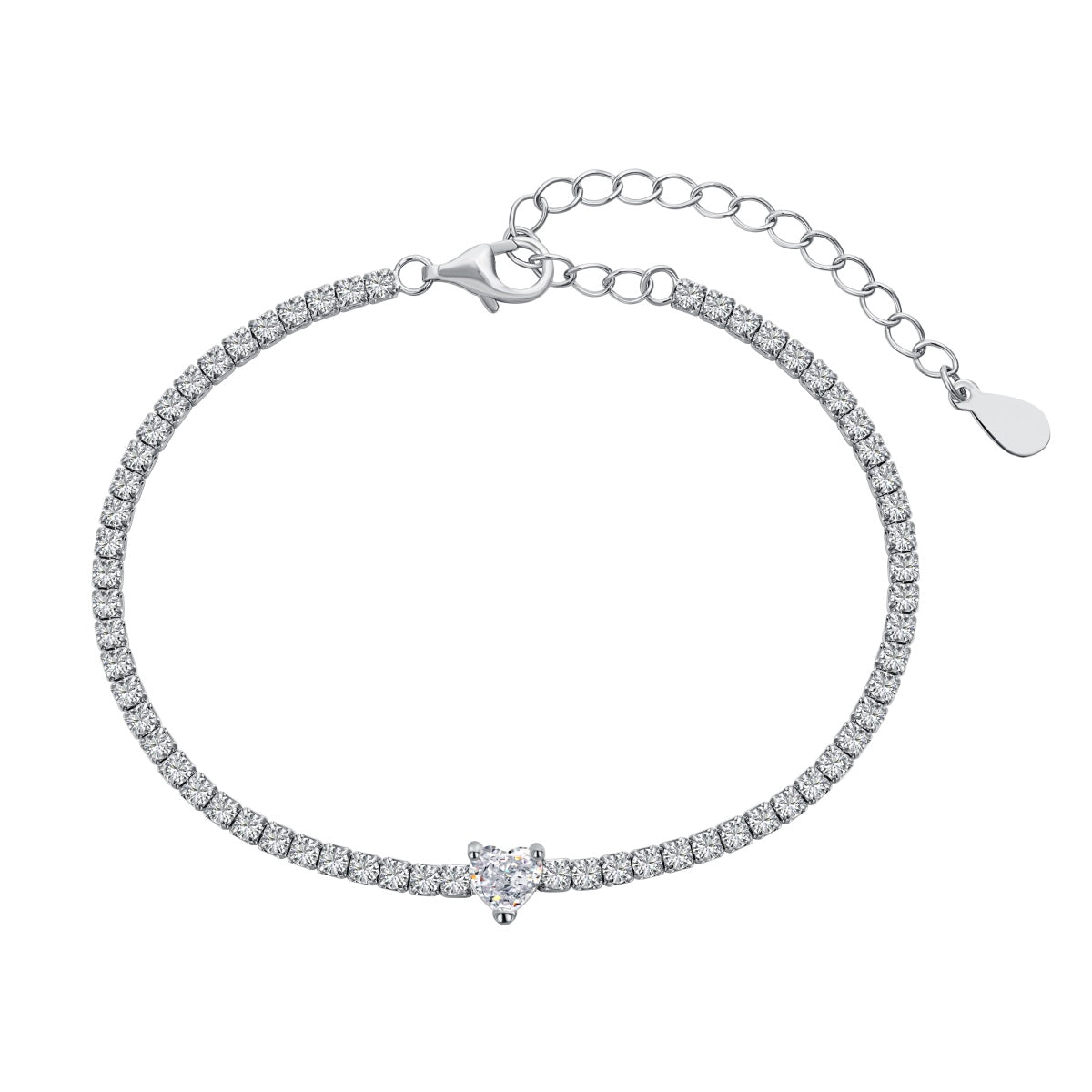 [XXX]Pulsera elegante con forma de corazón romántico de 0,5 quilates