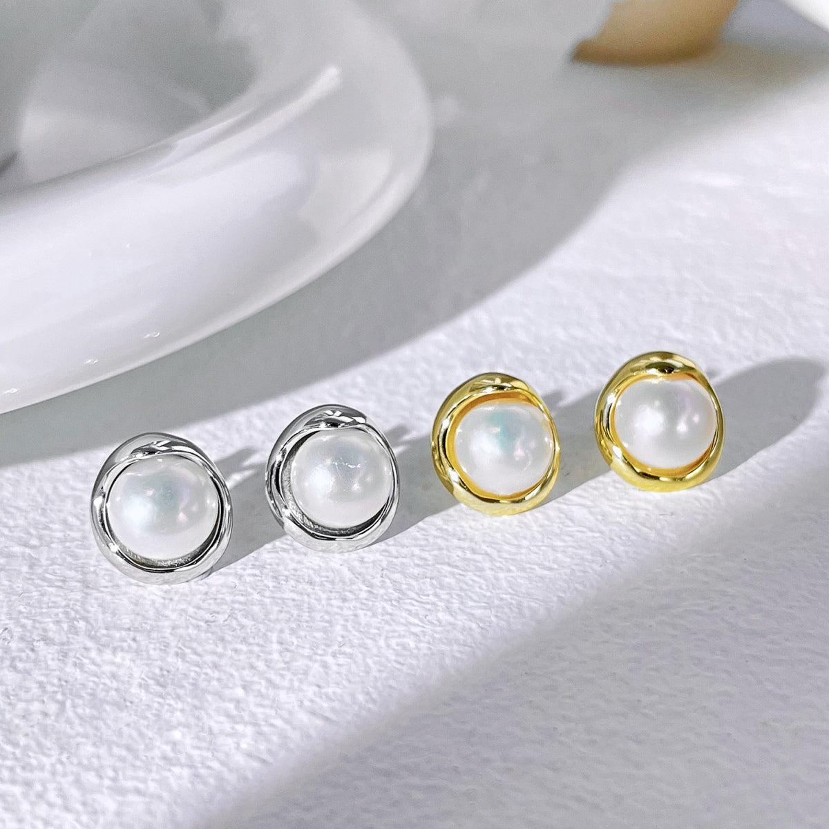 [XXX]Dainty Bread Pearl Earrings