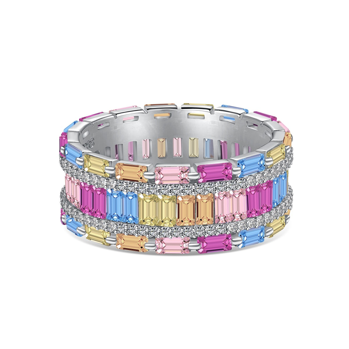 [XXX]Dazzling Colorful Radiant Cut Party Ring