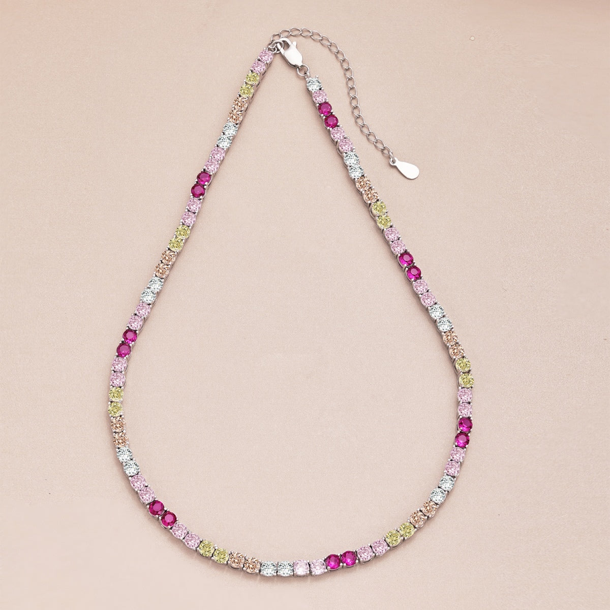 [XXX]Delicate Colorful Tennis Necklace