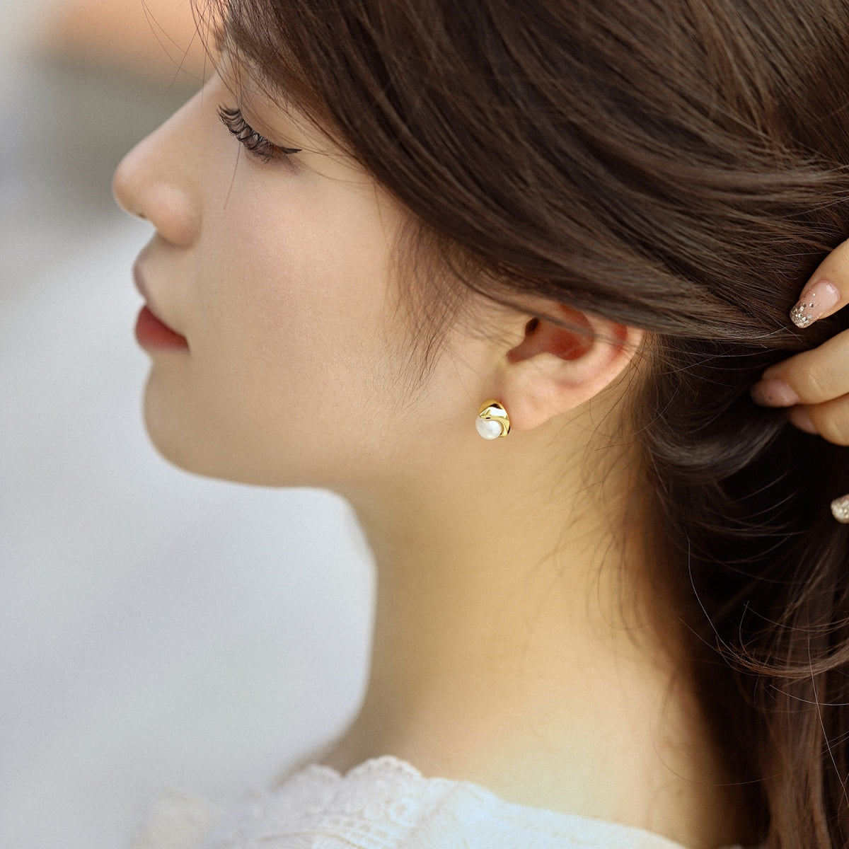 [XXX]Dainty Bread Pearl Earrings