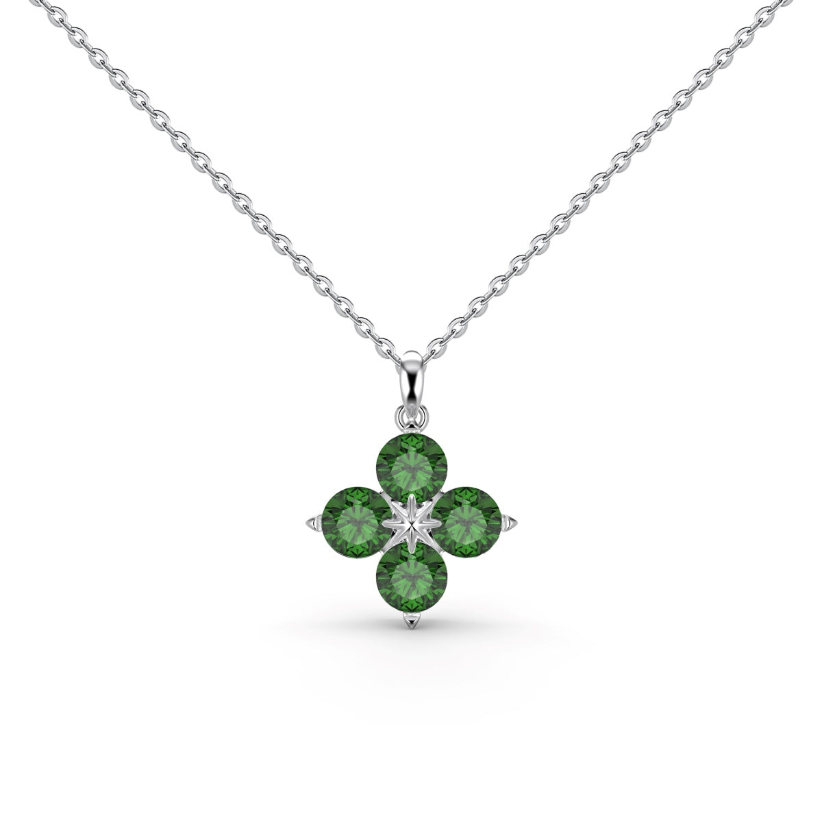 [XXX]Four-Leaf Clover And Eight-Pointed Star Necklace