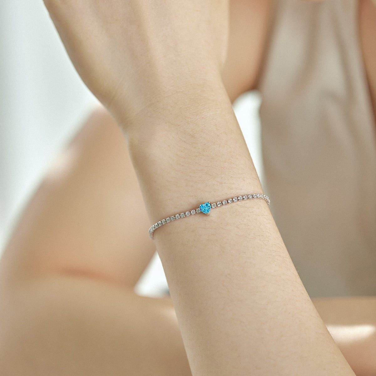 [XXX]Pulsera elegante con forma de corazón romántico de 0,5 quilates