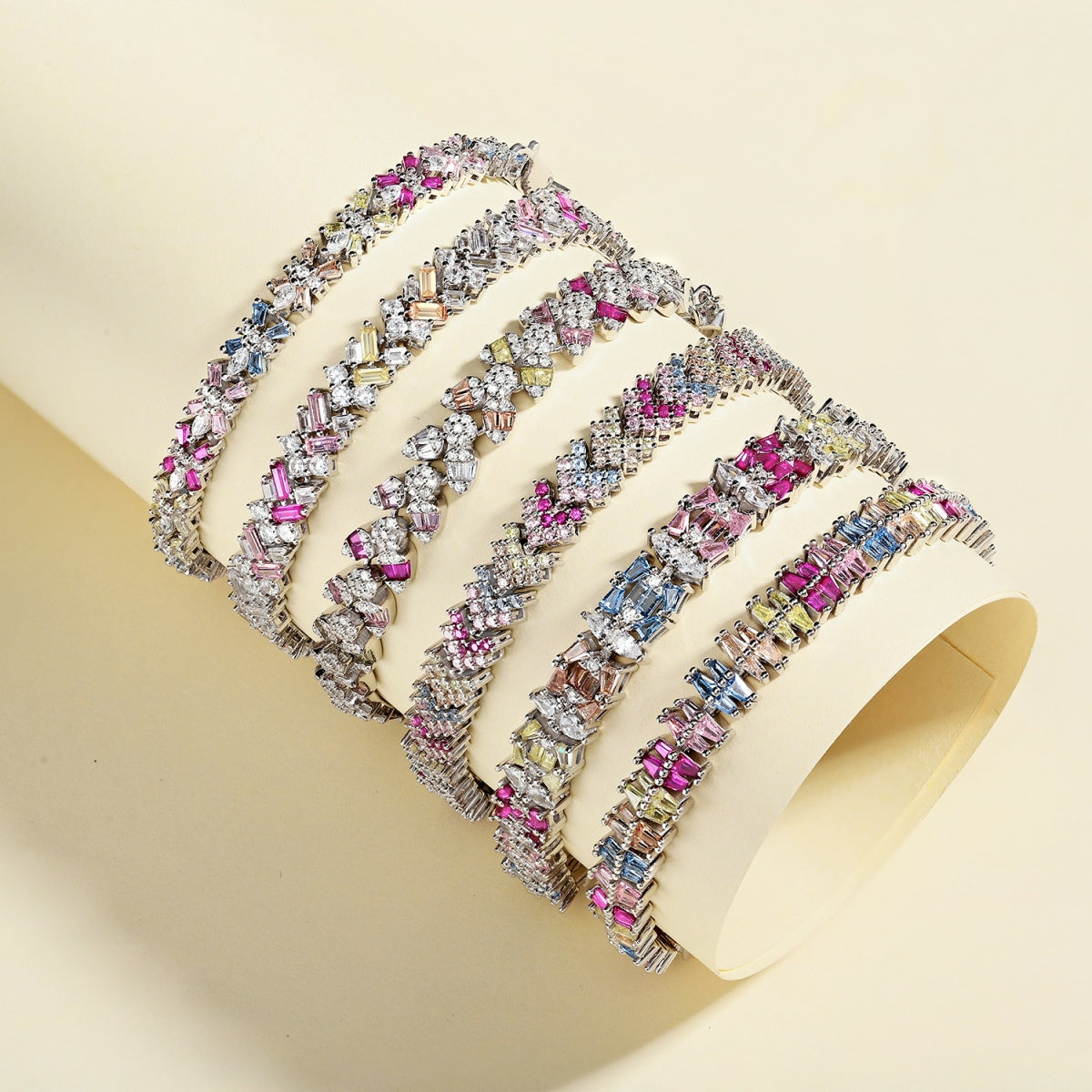 [XXX]Radiant Colorful Emerald Cut Party Bracelet