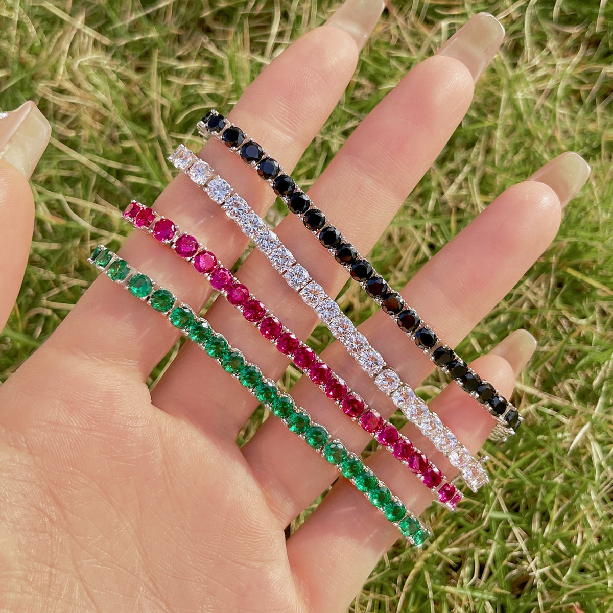 [XXX] Pulsera de fiesta con corte redondo y colores radiantes