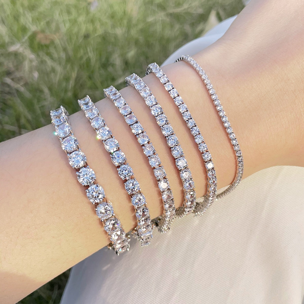 [XXX]Luxurious Ornate Round Cut Tennis Bracelet