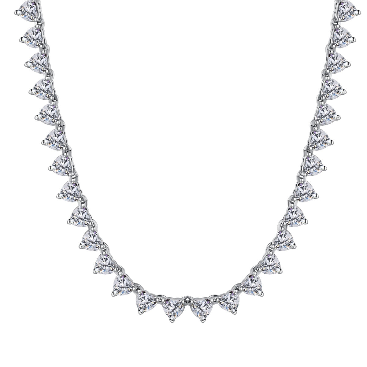 [XXX]Ornate Heart Cut Tennis Necklace