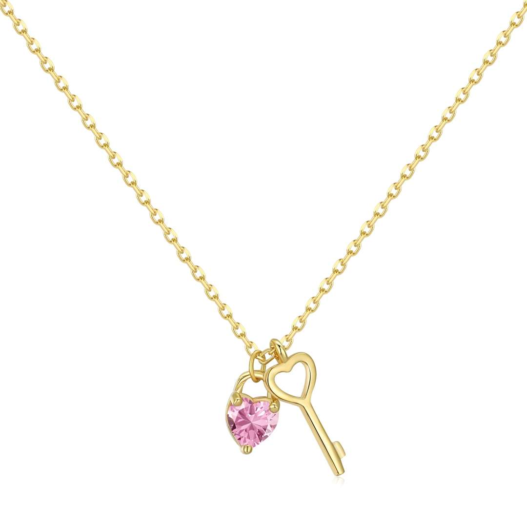 [XXX]Unique Heart Shape Key Pendent Necklace