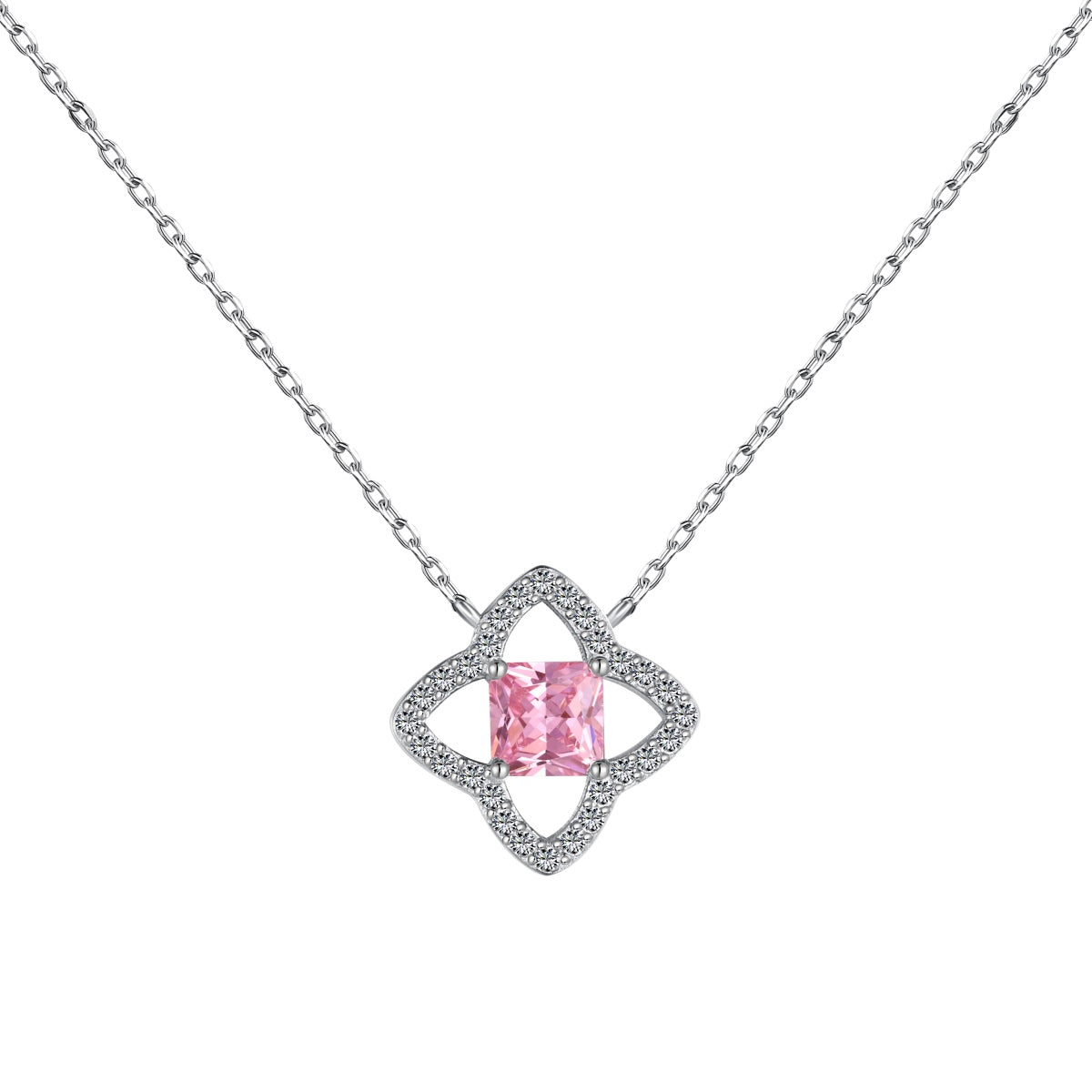 [XXX]Exquisite Flower Shape Princess Cut Necklace