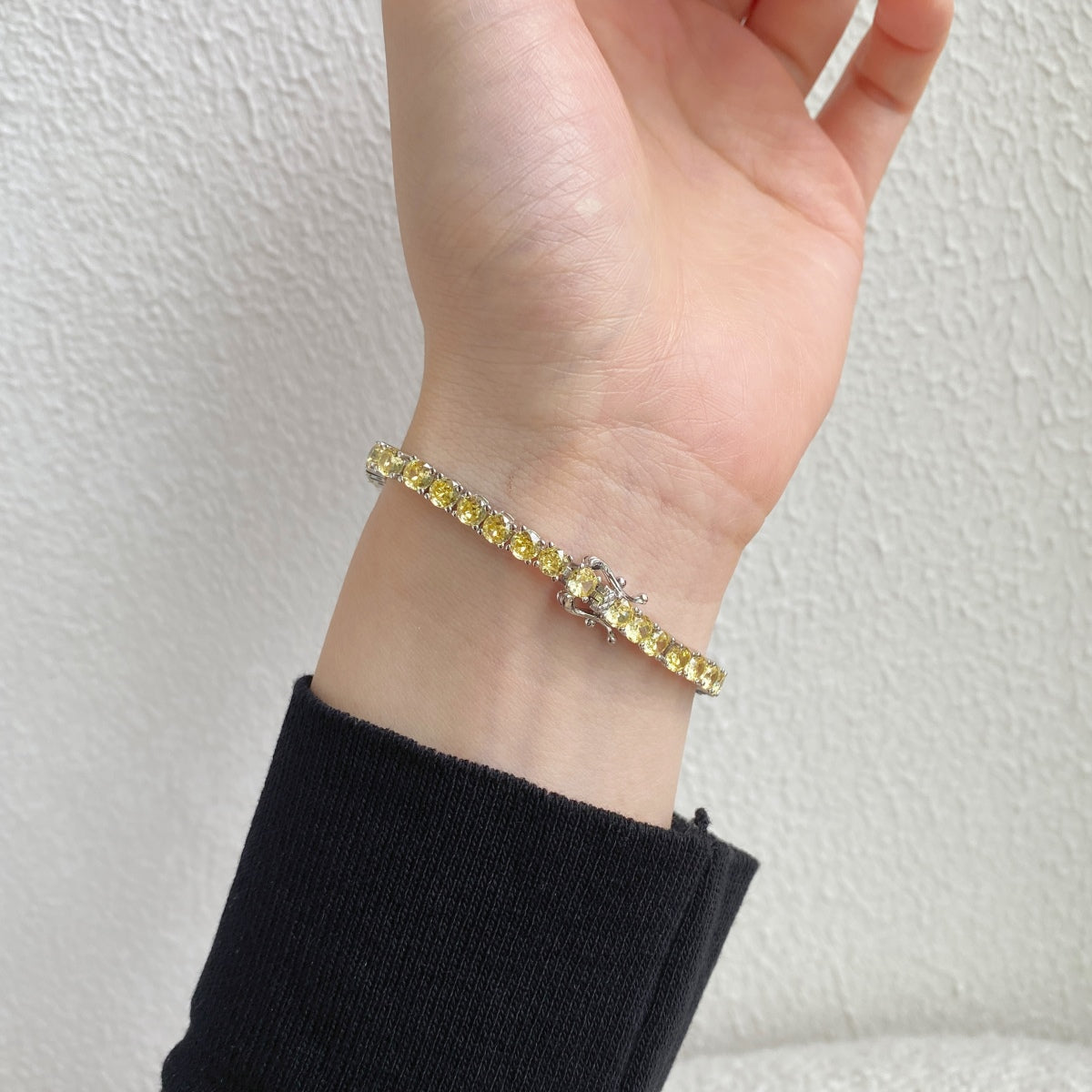 [XXX]Pulsera de tenis adornada con corte redondo deslumbrante