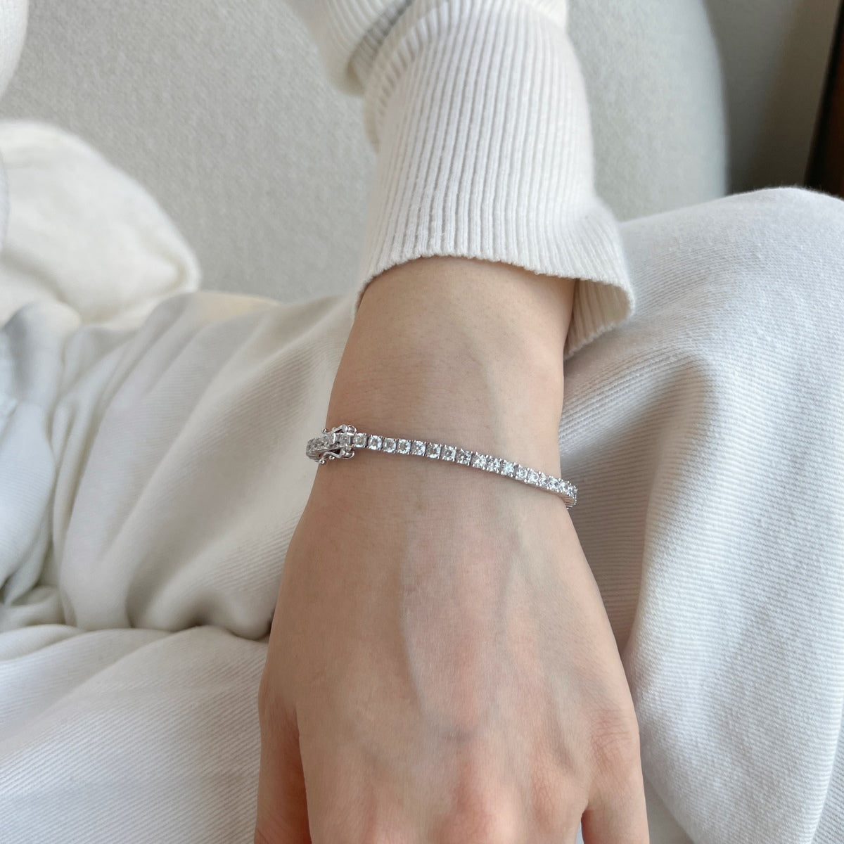 [XXX]Dainty Charming Round Cut Tennis Bracelet