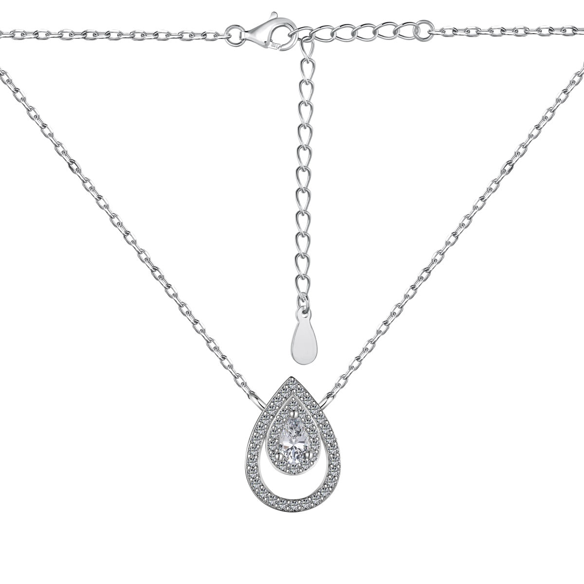 [XXX]Sparkling Pear Cut Necklace